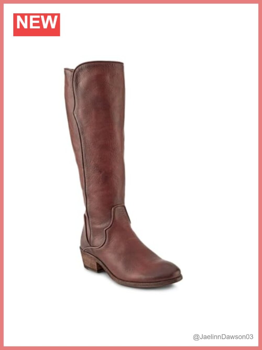 Antiqued Pull-Up Leather Knee-High Boots Inside Zipper Low Heel 15 Inch Shaft